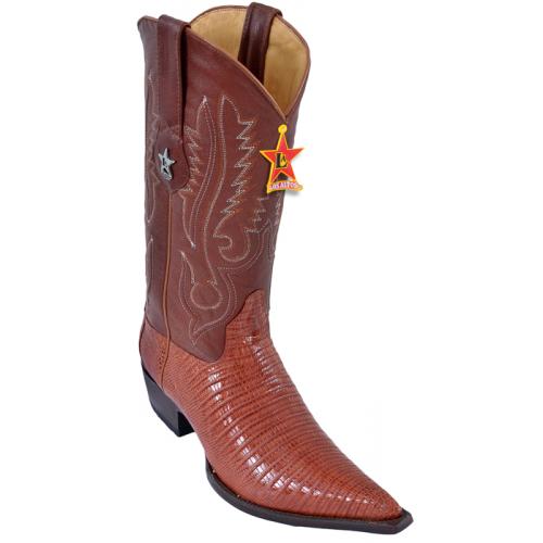 Los Altos  Cognac Teju 3X Toe W / Cowboy Heel Boots 95V0703